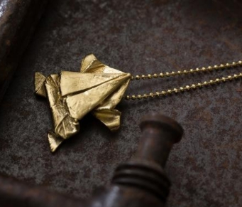 Origamini- Frog Brass Necklace