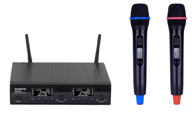 2.4G digital dual channel auto sync wireless microphone system