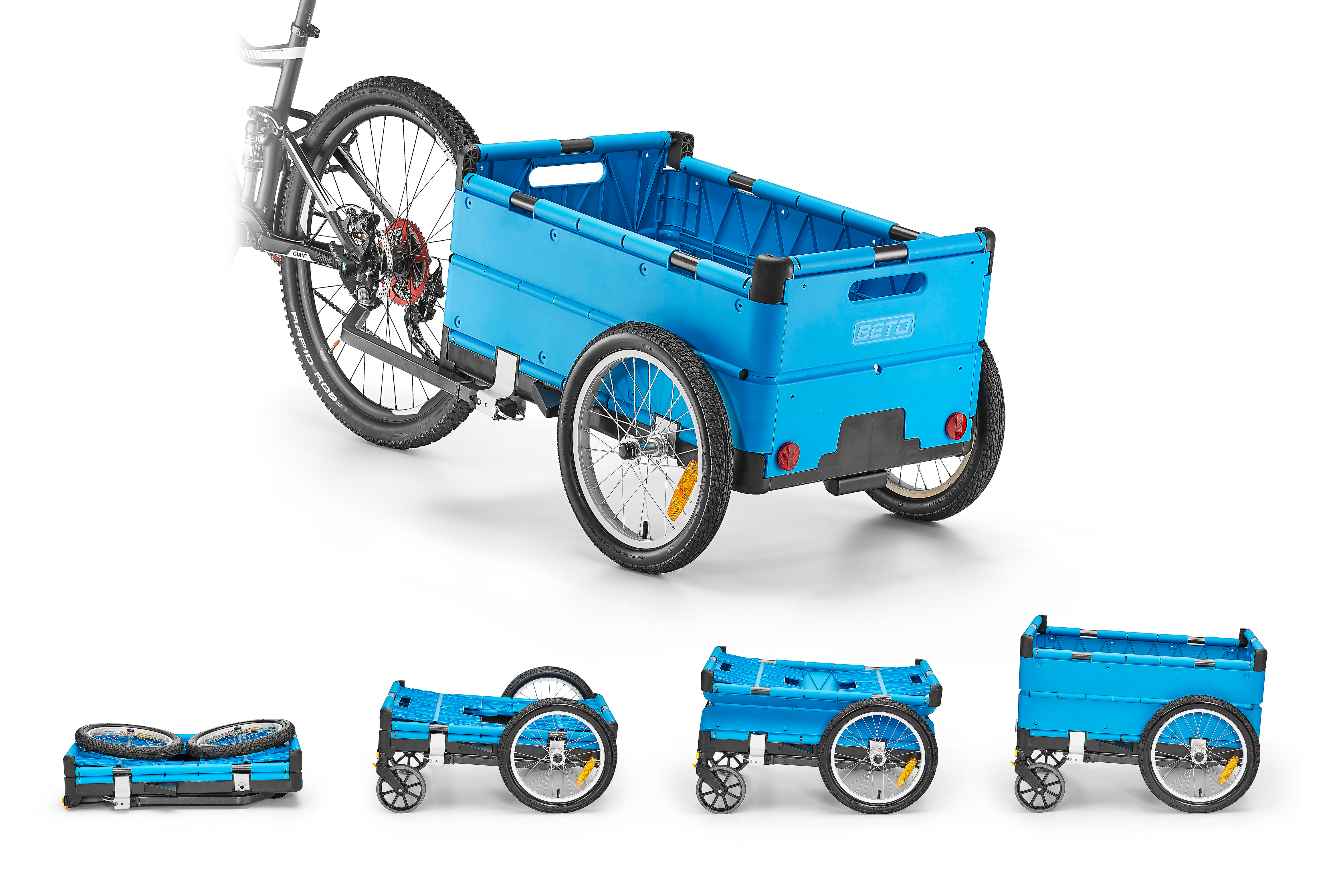 Foldable Dual Purpose Bike- & Hand-Tow Cargo Trailer