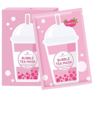 Annie's Way Strawberry Bubble Tea Invisible Silk Mask 5pc