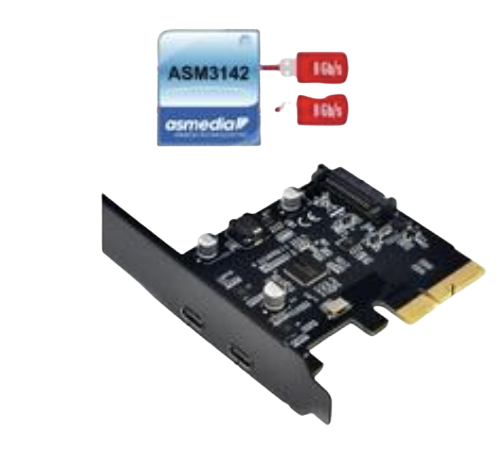  Asmedia PCIe to two USB3.1 Gen 2 ports