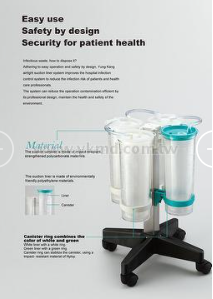 Disposable Suction Canister Suction Liner Trolley 1000 to 3000ml