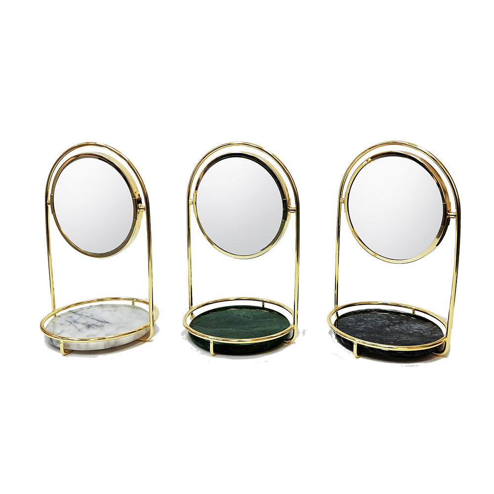COSMETIC MIRROR COMBINED WITH BEAUTY ORGANIZER; TABLE MIRROR WITH FASHION ACCESSORIES TRAY 