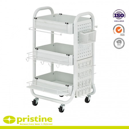 Metal Shelf Rolling Carts with Accessaries (No.BC341D)