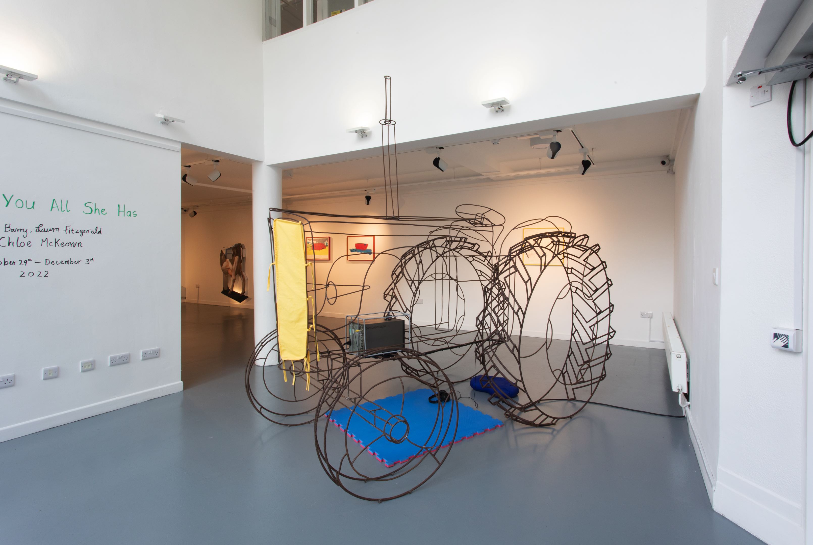 Laura Fitzgerald - David Brown's Enterprise, Micheál fitzgerald bended & LF welded 8 & 10mm round bar with 12 mm rebar, detensioned by BCD Tralee, sweat & tears, dimensions variable, 2022