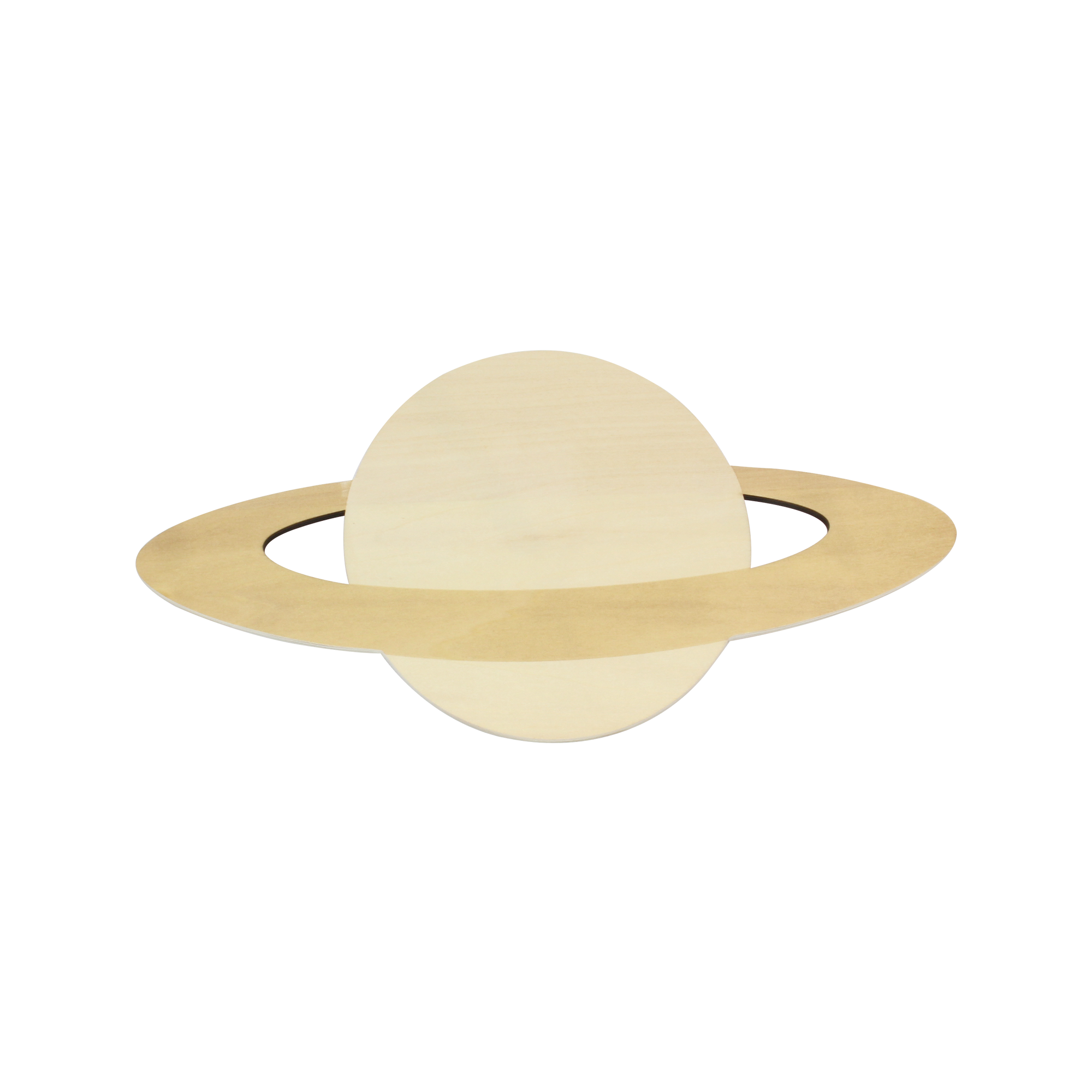 Wooden Silhouette Wall Light – Saturn