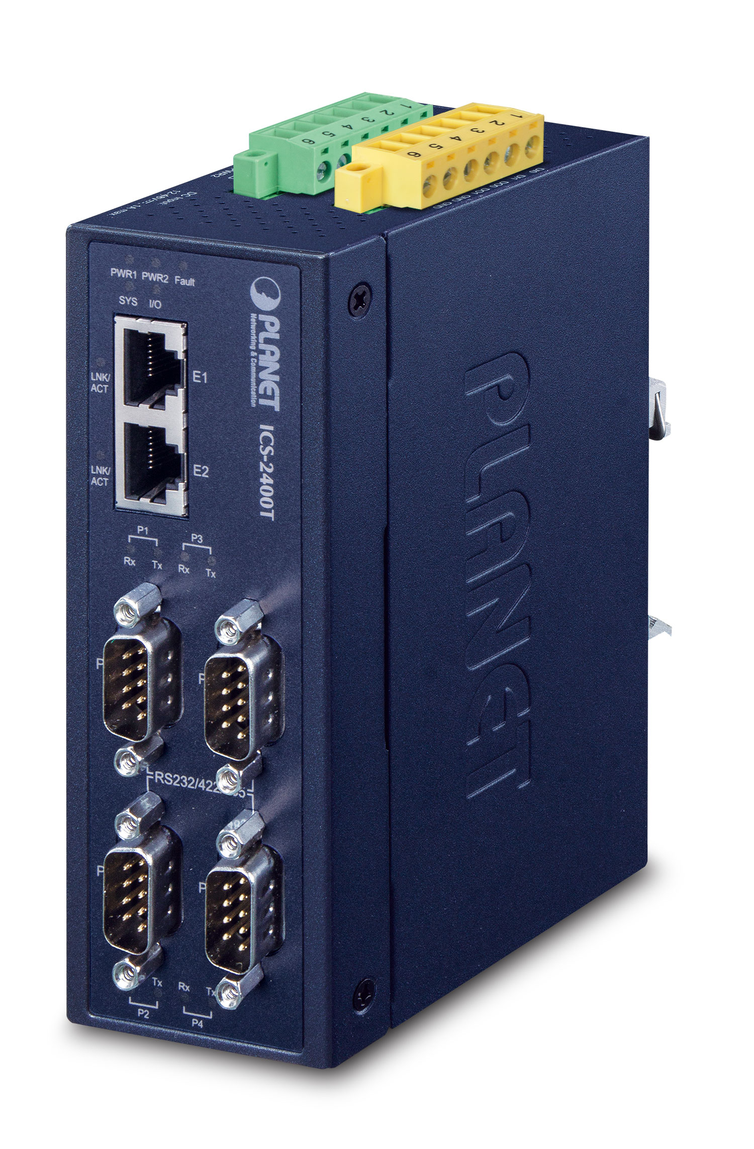 【ICS-2400T】Industrial 4-Port RS232/RS422/RS485 Serial Device Server