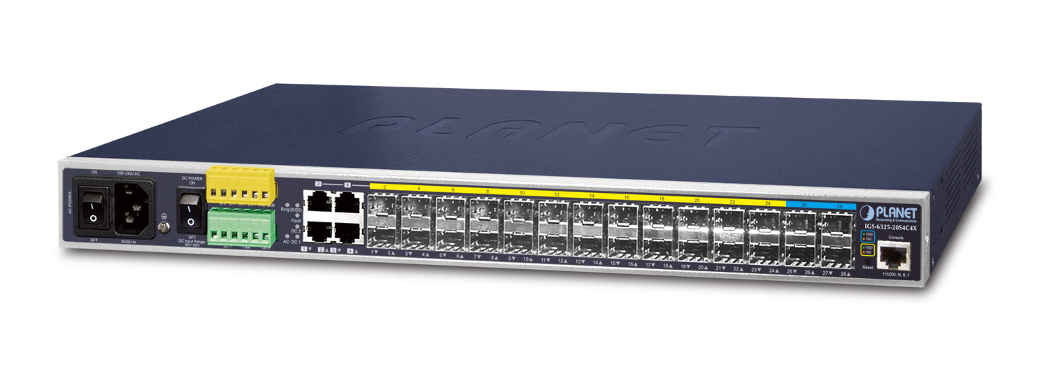 【IGS-6325-20S4C4X】Industrial L3 20-Port 100/1000X SFP + 4-Port Gigabit TP/SFP + 4-Port 10G SFP+ Managed Ethernet Switch