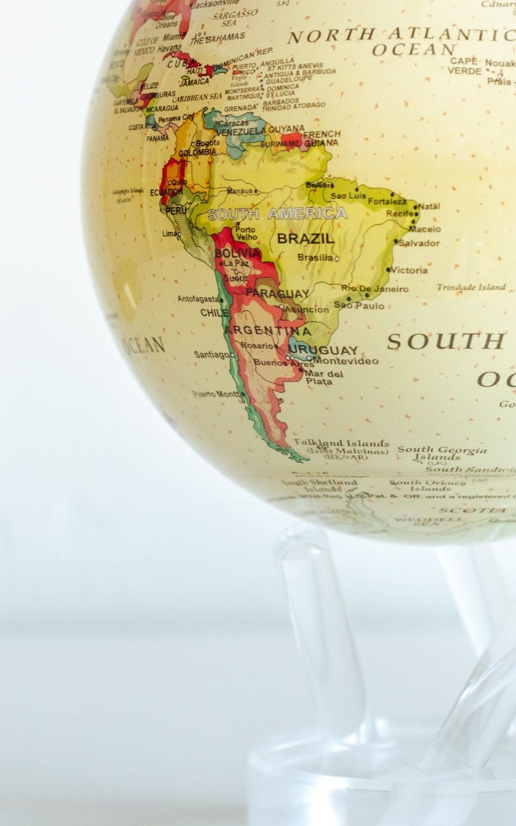 4.5" Political Map Yellow MOVA Globe with base